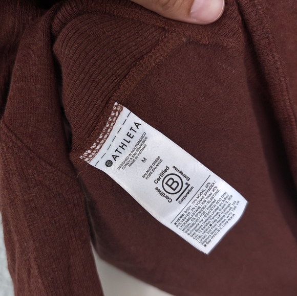 Athleta Plus brown Coaster Luxe Sweatshirt Dress size m - Picture 7 of 11